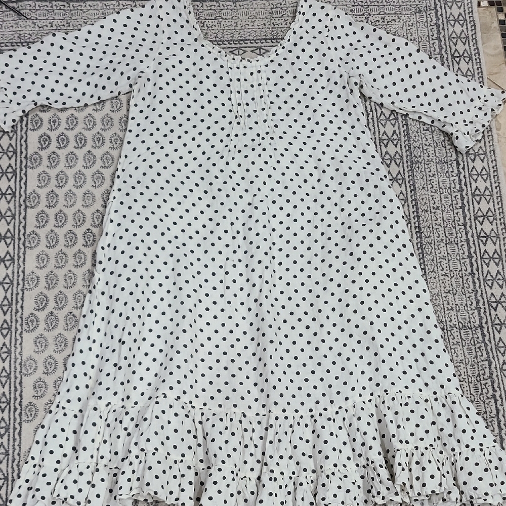 Hart's Desire Polka Dot Linen Midi Dress - Picture 12 of 12